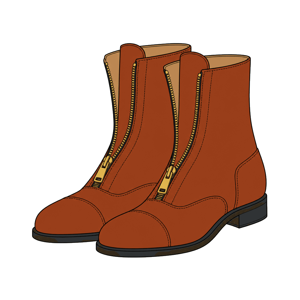 Shoes with a zipper